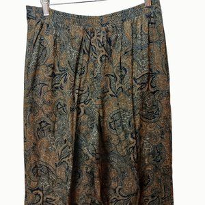 MAREN TAPESTRY PAISLEY PRINT4D WIDE LEG PULLON TROUSER PANTS (ACT 29X28)